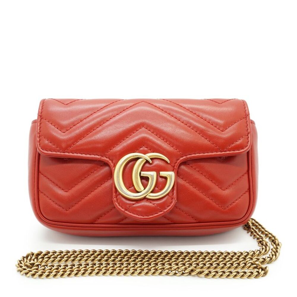 Gucci Leather Shoulder Bag GG Marmont